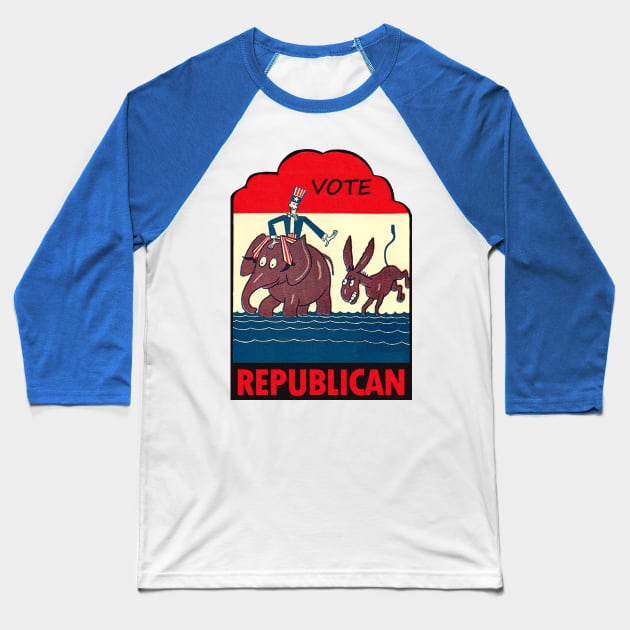 American Vote Republican Vintage Baseball T-Shirt by Hilda74